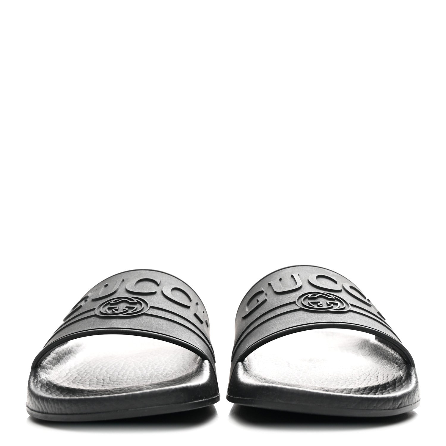 Gucci Rubber Womens Logo Slide Sandals 38 Black 3 of 10