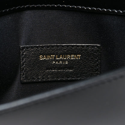 Saint Laurent Smooth Shiny Calfskin Monogram Uptown Clutch Black 6 of 8