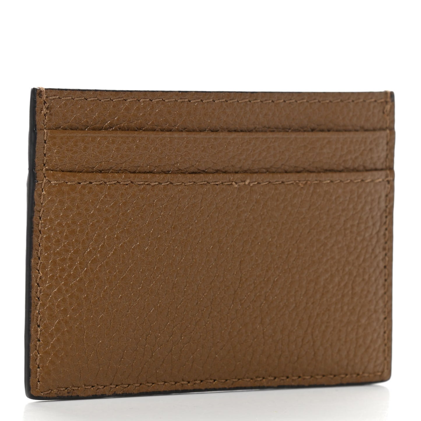 Grainy Calfskin Zumi Card Holder Friky Taupe
