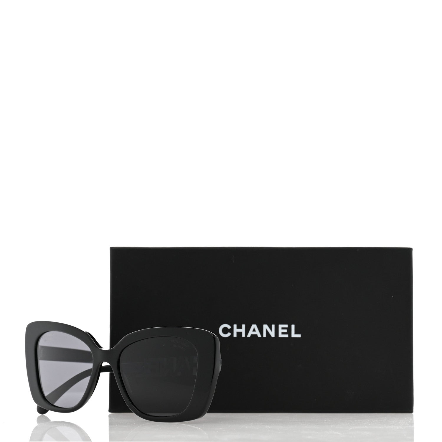 Chanel Acetate Strass Polarized Square Sunglasses 5422-B Black 8 of 8