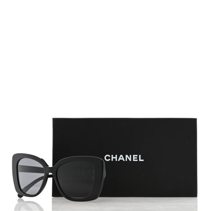 Chanel Acetate Strass Polarized Square Sunglasses 5422-B Black 8 of 8