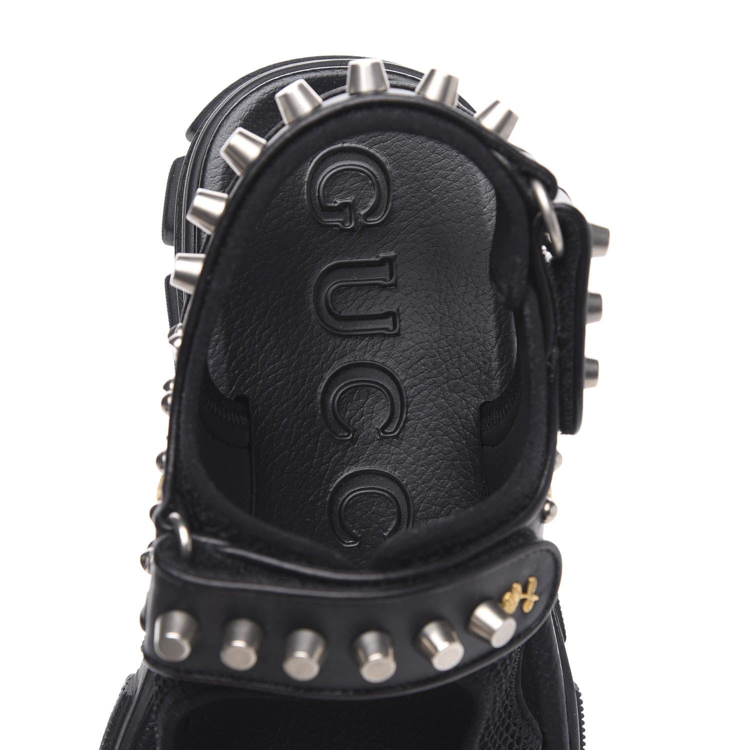 Gucci Nappa Mesh Studded Mens Aguru Sandals 8 Black 6 of 8
