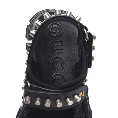 Gucci Nappa Mesh Studded Mens Aguru Sandals 8 Black 6 of 8