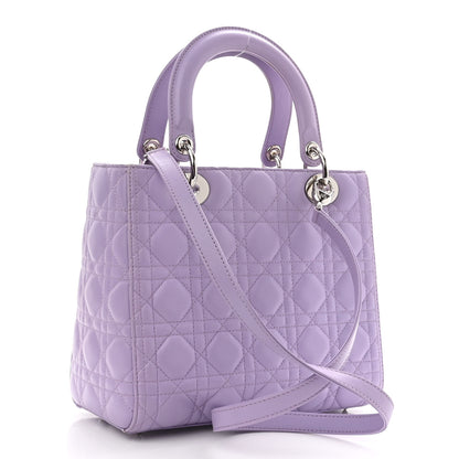 Christian Dior Lambskin Cannage Medium Lady Dior Purple 2 of 13