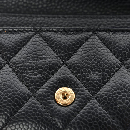 Chanel Caviar Quilted Flap Card Holder Wallet Black 9 of 11