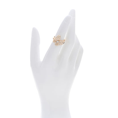 Van Cleef & Arpels 18K Yellow Gold Diamond Two Butterfly Ring 50 5.25 2 of 6