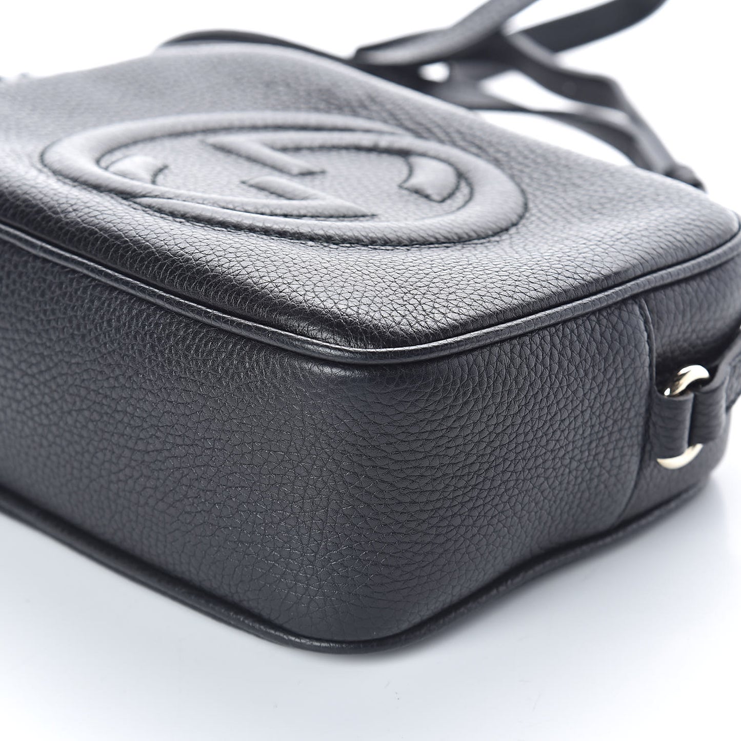 Pebbled Calfskin Small Soho Disco Bag Black