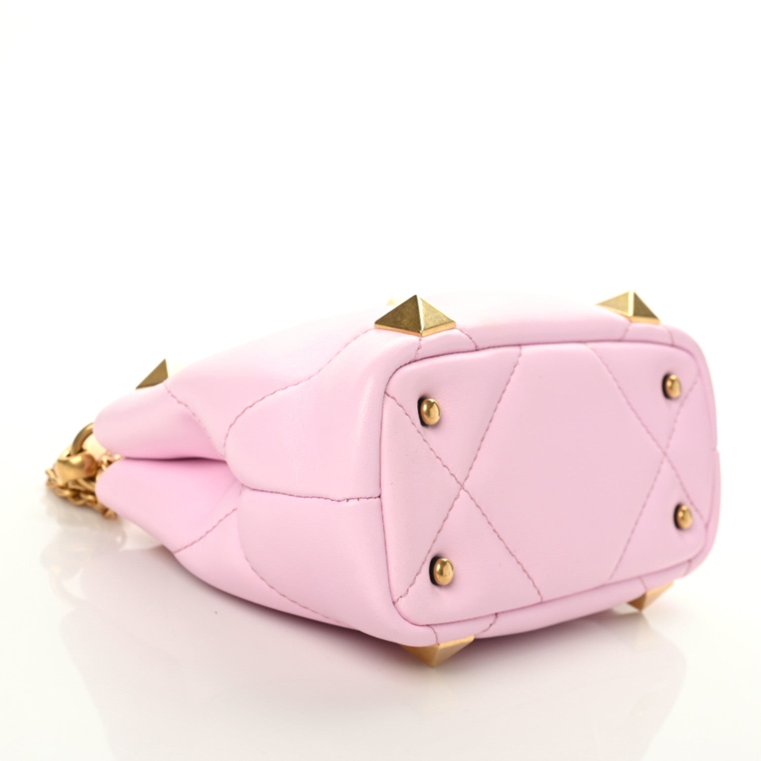 Valentino Garavani Nappa Mini Roman Stud The Handle Bag Pink Borealis 4 of 8