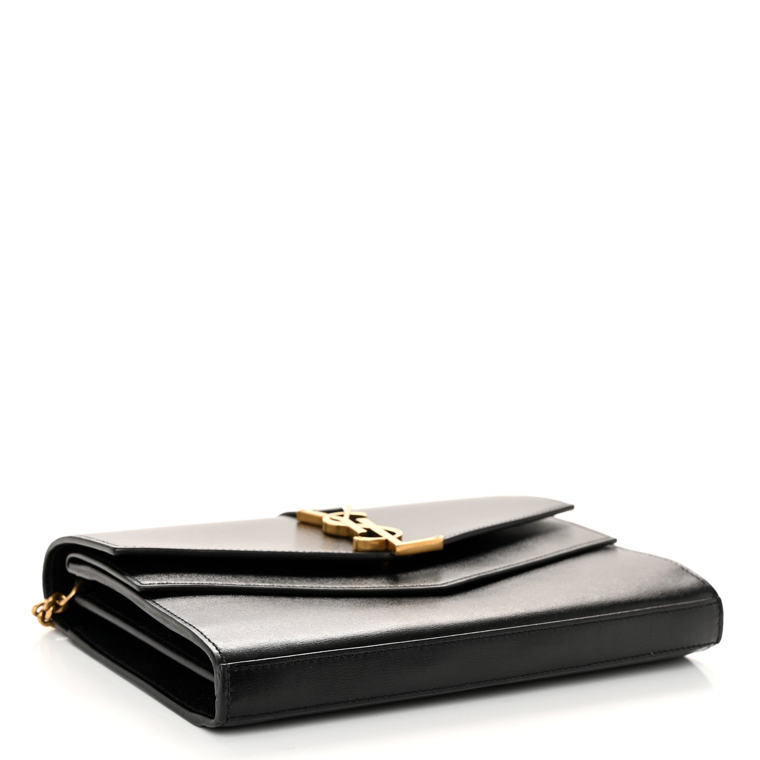 Saint Laurent Smooth Calfskin Monogram Sulpice Chain Wallet Black 4 of 9