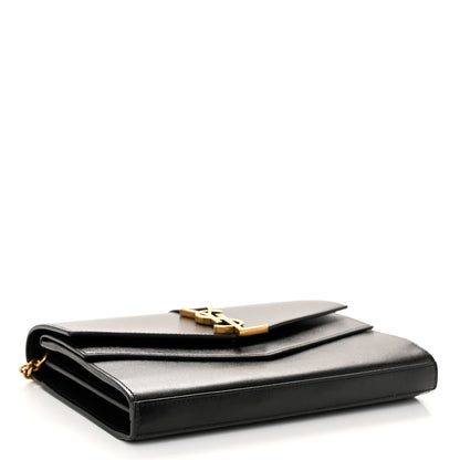 Saint Laurent Smooth Calfskin Monogram Sulpice Chain Wallet Black 4 of 9