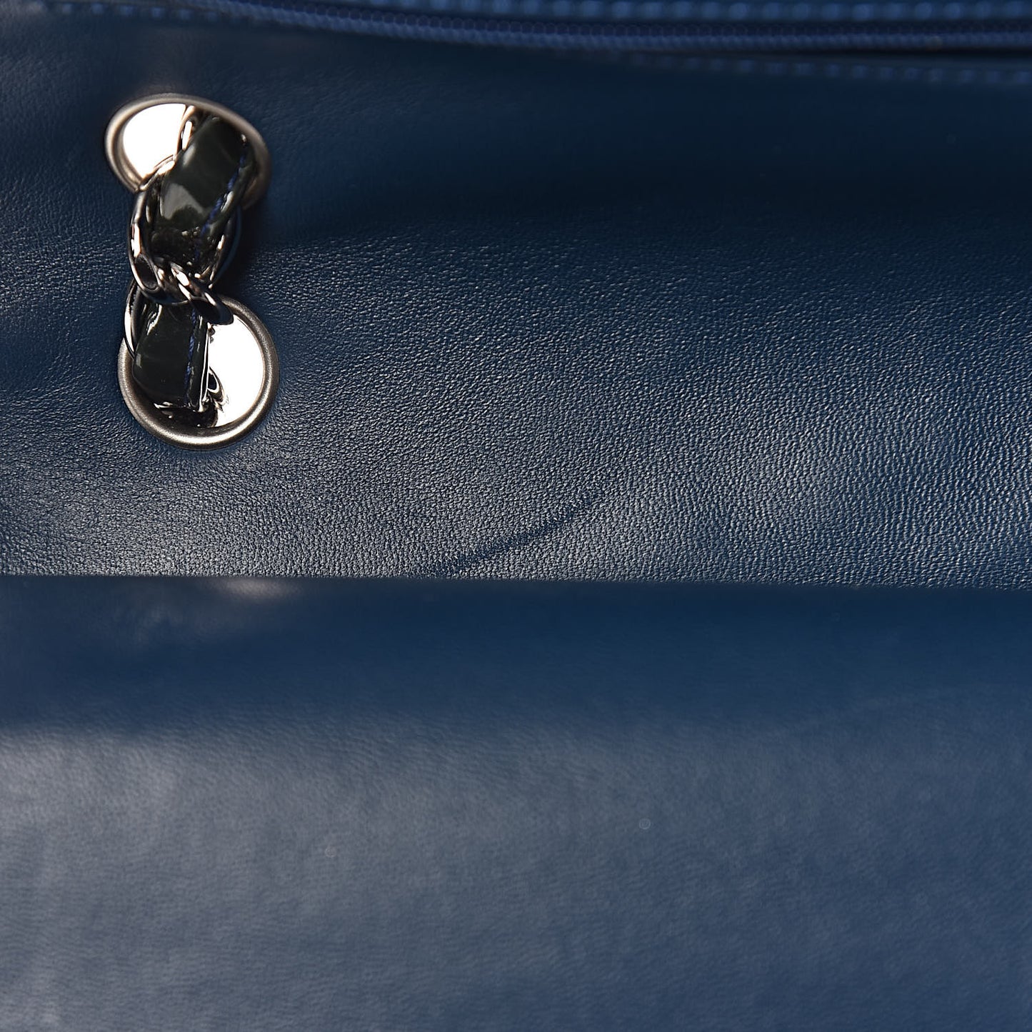 Patent Quilted Jumbo Double Flap Navy
