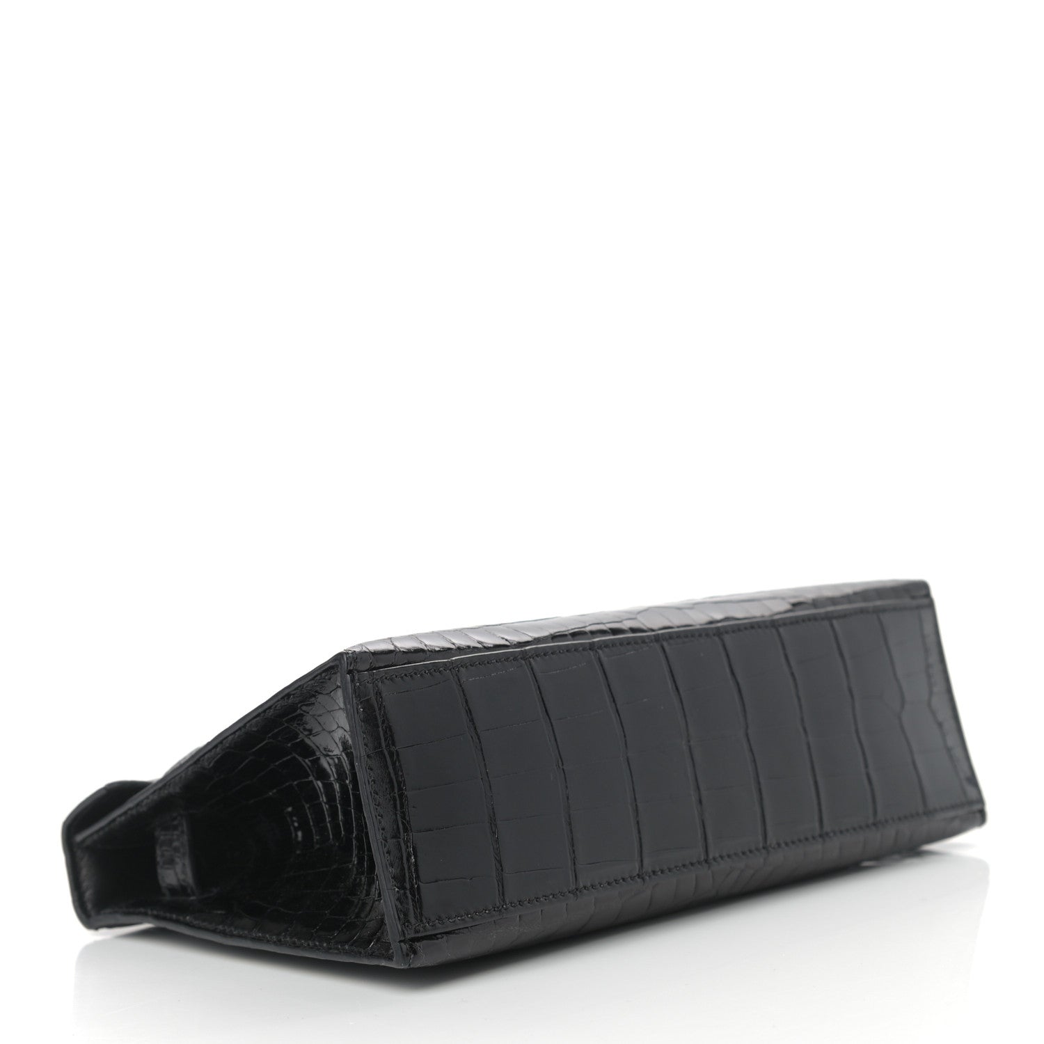 Hermes Shiny Niloticus Crocodile Kelly Pochette Black 4 of 11