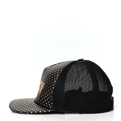 Gucci X SEGA Calfskin GUCCY Stars Baseball Hat L Black Gold 4 of 9
