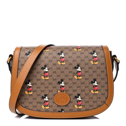 Gucci X DISNEY Mini Vintage GG Supreme Monogram Mickey Mouse Small Flap Messenger Bag Beige Vintage Sun Oil 1 of 11