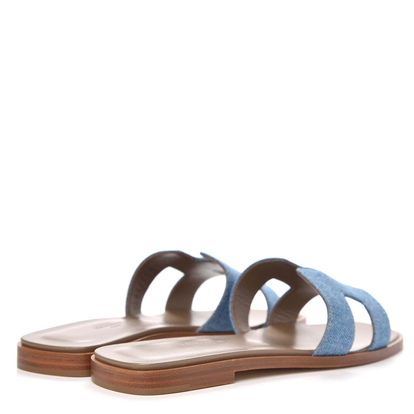 Denim Canvas Oran Sandals 36 Bleu Clair