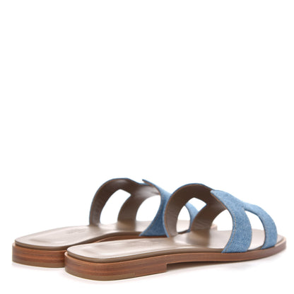 Hermes Denim Canvas Oran Sandals 36 Bleu Clair 4 of 9