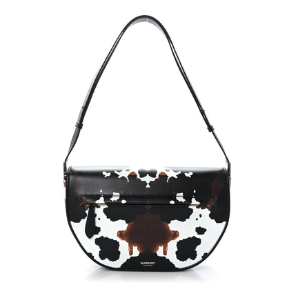 Burberry Calfskin Medium Camouflage Olympia Shoulder Bag Black 1 of 7