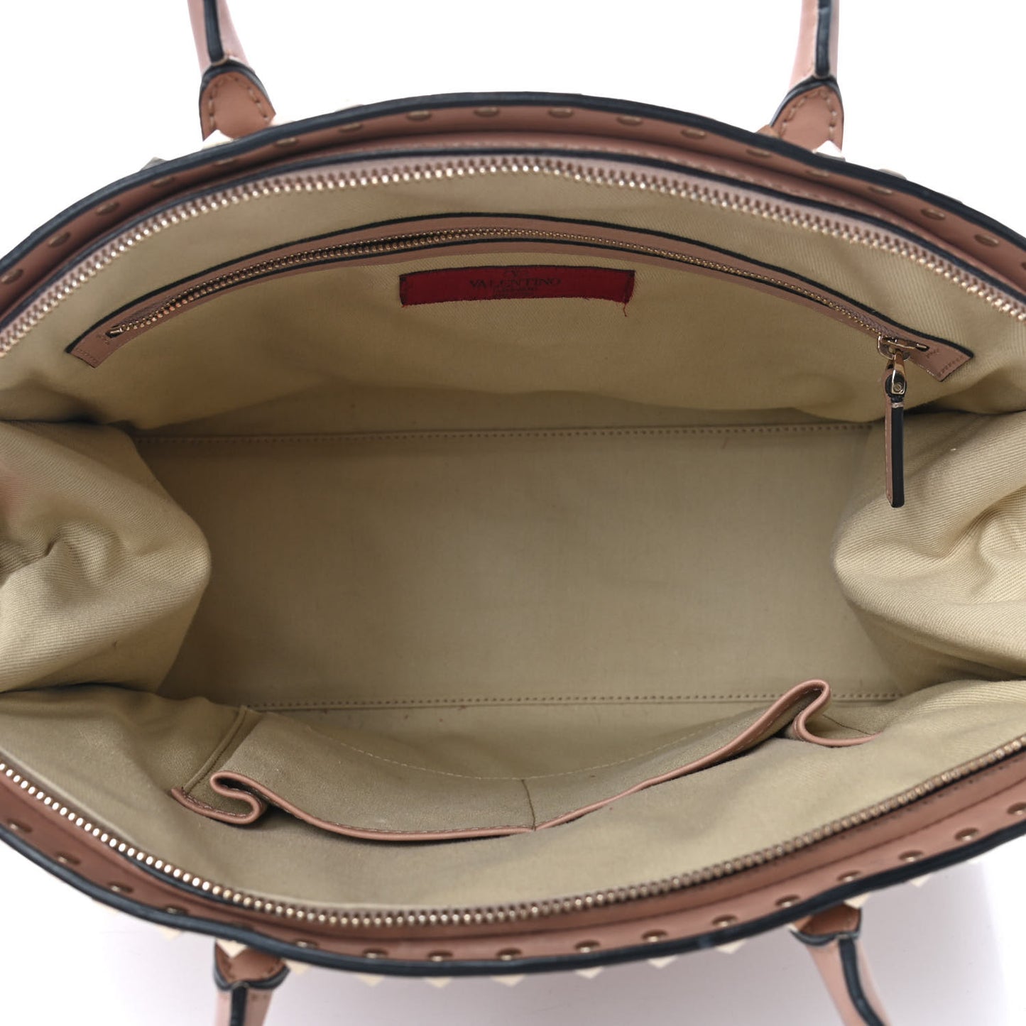 Vitello Rockstud Dome Shopper Soft Noisette