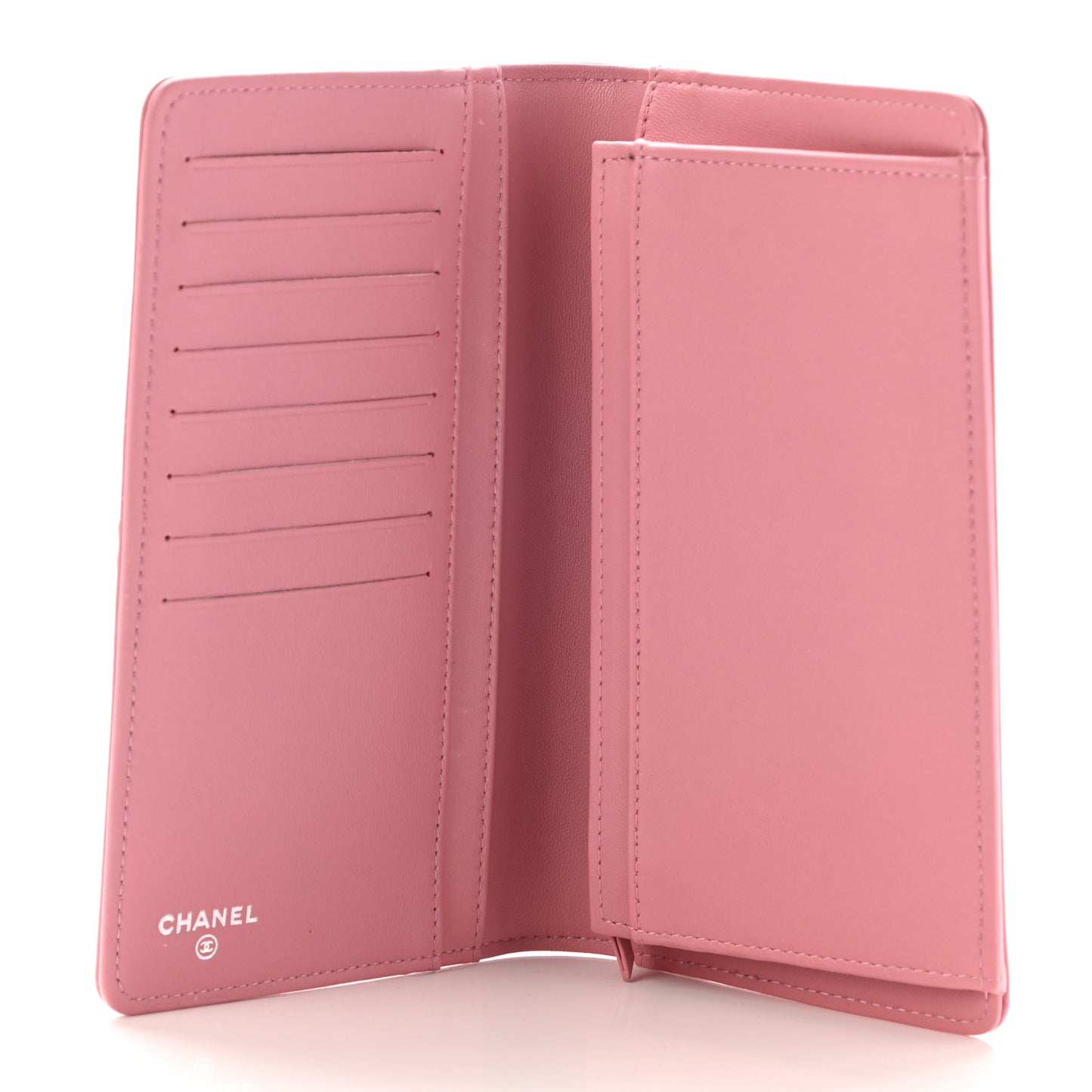 Lambskin Quilted Boy Yen Wallet Pink