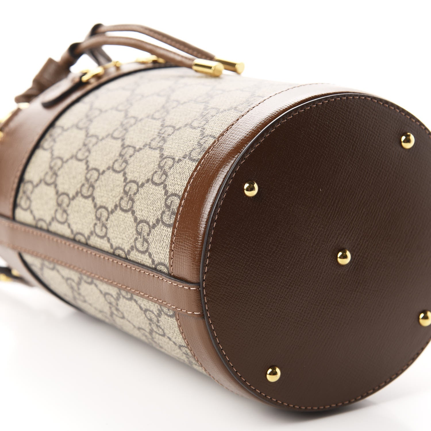 Gucci GG Supreme Monogram Small 1955 Horsebit Bucket Bag Beige Brown Sugar 6 of 11