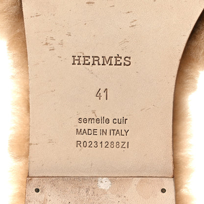 Hermes Woolskin Oran Sandals 41 Beige Argile 8 of 9