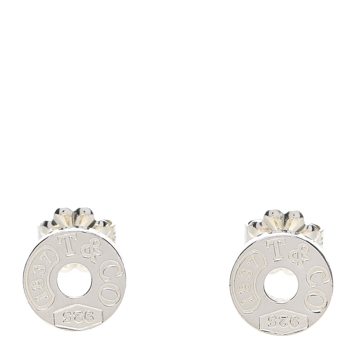 Tiffany Sterling Silver 1837 Circle Earrings 1 of 4