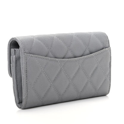 Chanel Caviar Quilted Medium Flap Wallet Grey 3 of 8