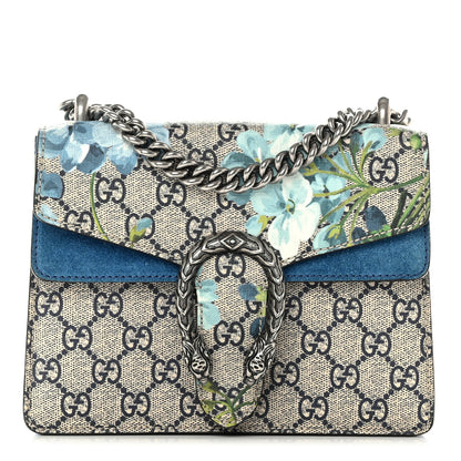 Gucci GG Supreme Monogram Blooms Mini Dionysus Shoulder Bag Beige Navy Vintage Blue 1 of 12