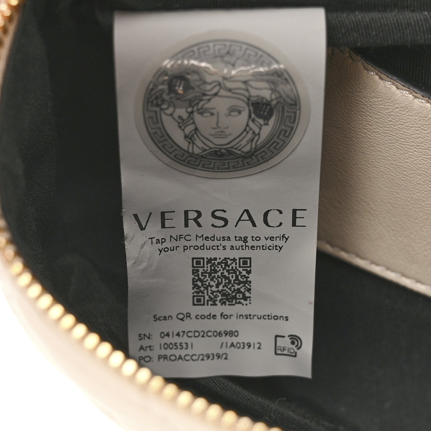 Nappa Quilted Medusa Belt Bag White