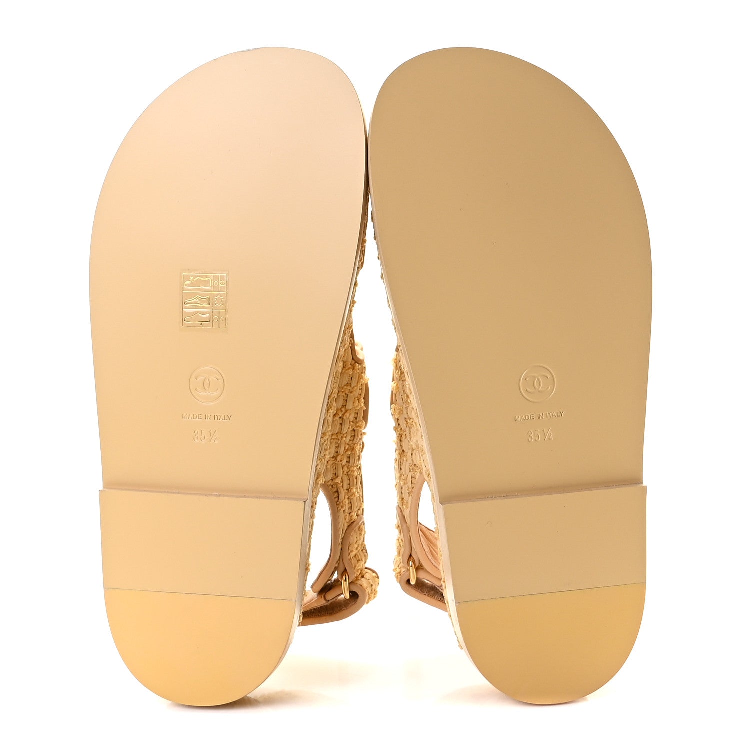 Chanel Braided Fabric Velcro Dad Sandals 35.5 Beige 5 of 7