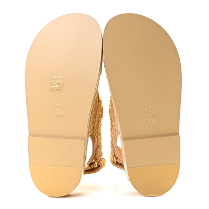 Chanel Braided Fabric Velcro Dad Sandals 35.5 Beige 5 of 7