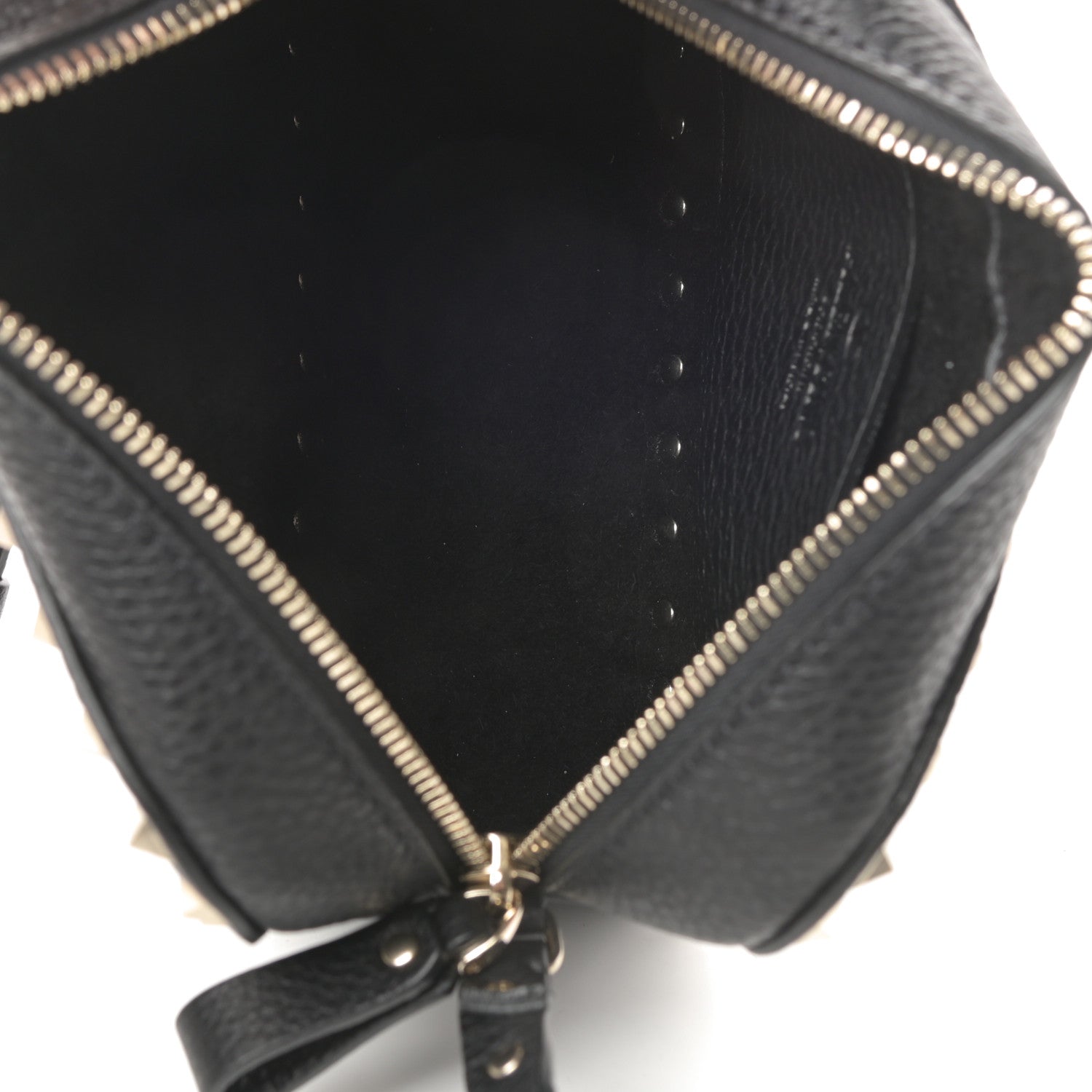 Valentino Garavani Pebbled Calfskin Rockstud Camera Crossbody Bag Black 5 of 9