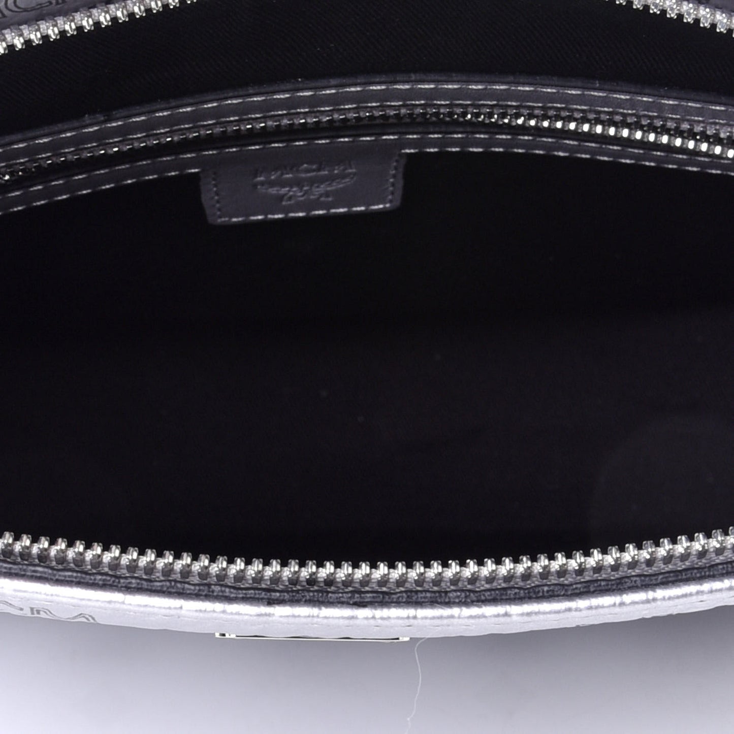 Metallic Visetos Medium Zip Pouch Silver