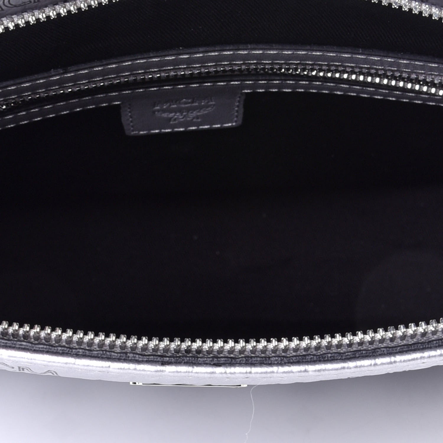 MCM Metallic Visetos Medium Zip Pouch Silver 4 of 4