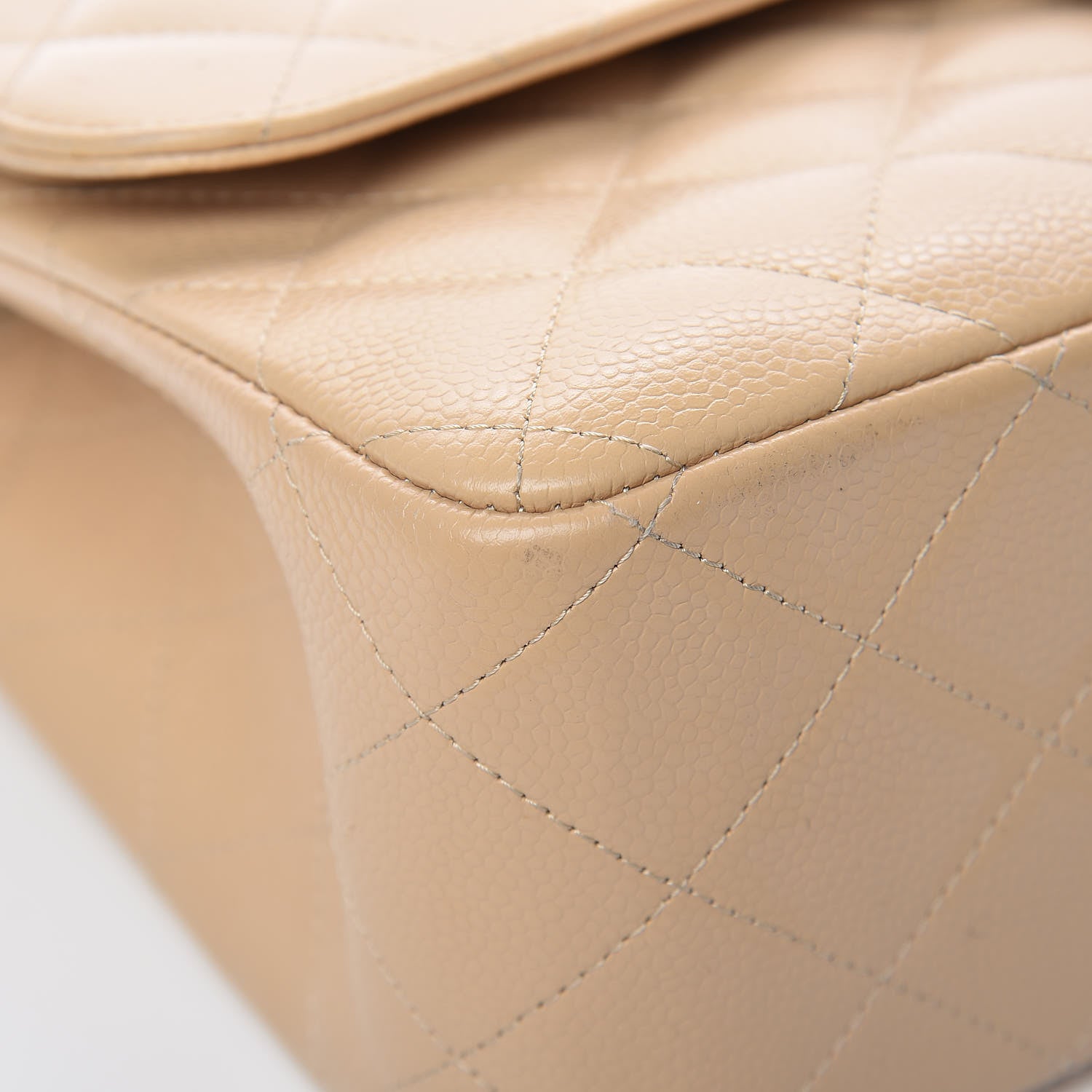 Chanel Caviar Quilted Jumbo Double Flap Beige 14 of 21