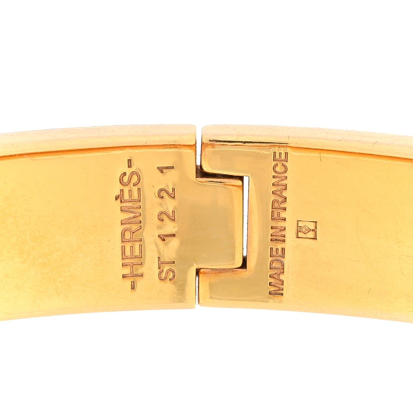 Enamel Narrow Clic Clac H Bracelet PM Marron Glace