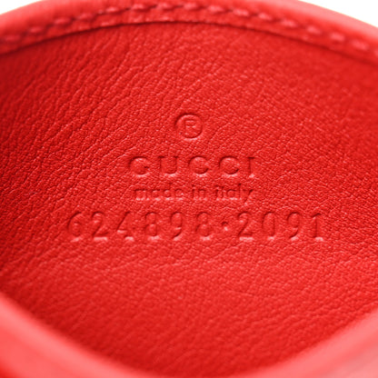 Gucci GG Supreme Monogram Apple Card Holder Beige Multicolor Lobster Red 6 of 7