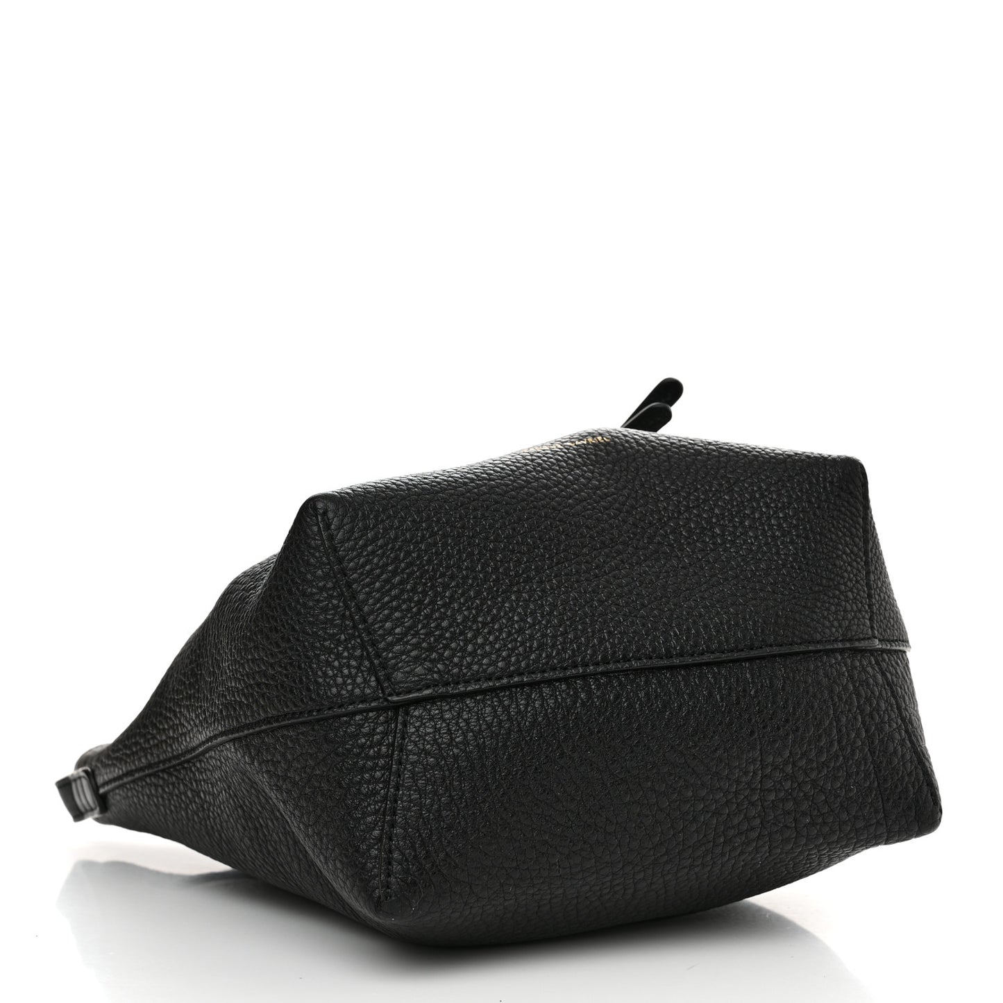 Tumbled Calfskin Mini Bucket Bag Black