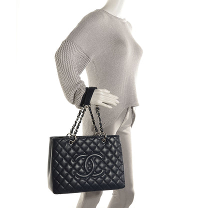Chanel Caviar Grand Shopping Tote GST Navy 2 of 7
