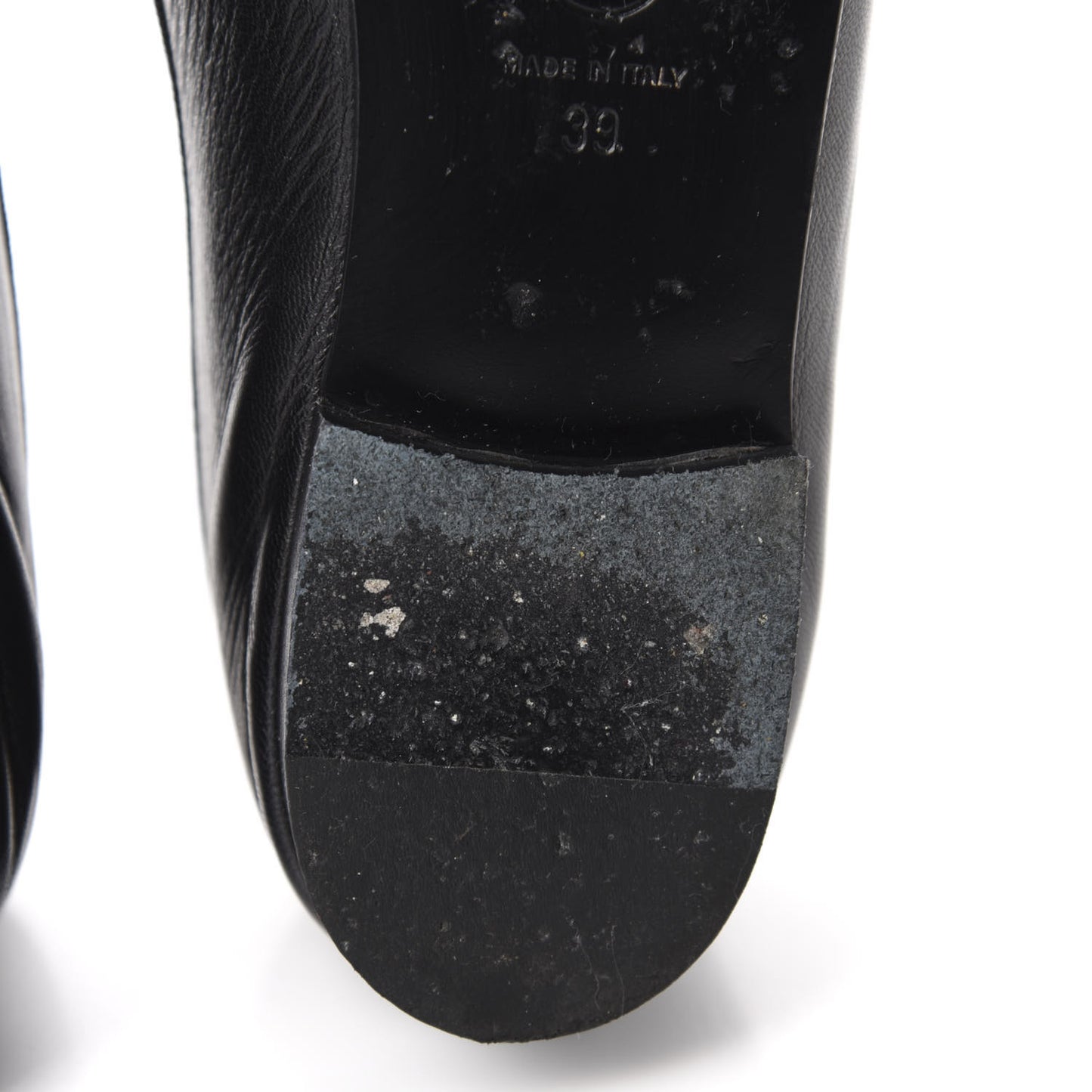 Lambskin Patent Cap Toe Ballerina Flats 39 Black
