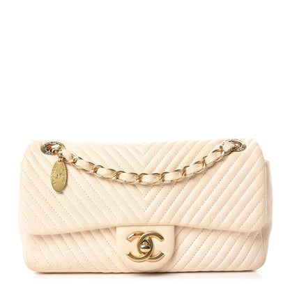 Chanel Calfskin Chevron Small Surpique Flap Ivory 1 of 16