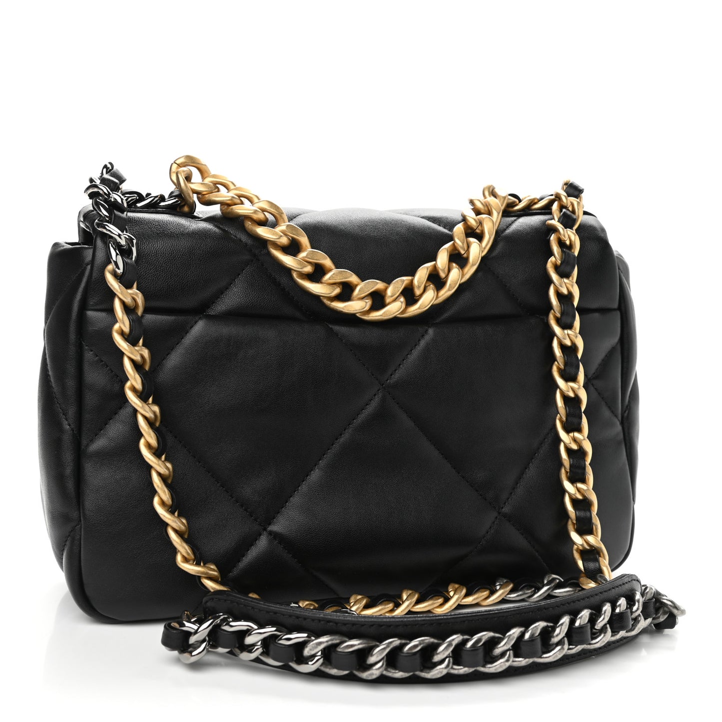 Goatskin Quilted Medium Chanel 19 Flap Black