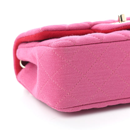 Chanel Jersey Quilted Mini Rectangular Flap Pink 8 of 9