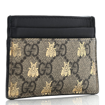 Gucci GG Supreme Monogram Bees Card Holder Black 3 of 7