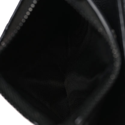 Saint Laurent Grain De Poudre Matelasse Chevron Monogram Zipped Card Case Black Black 6 of 9