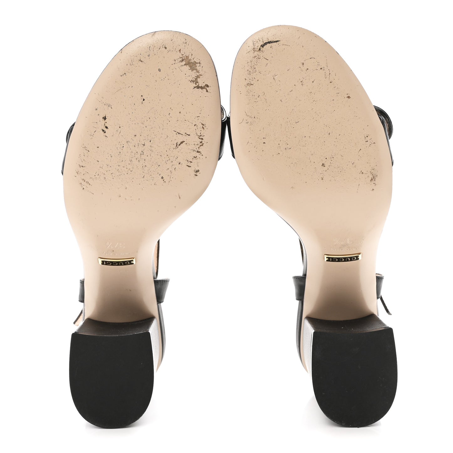 Lifford Calfskin GG Marmont Ankle Wrap 75mm Sandals 37.5 Black