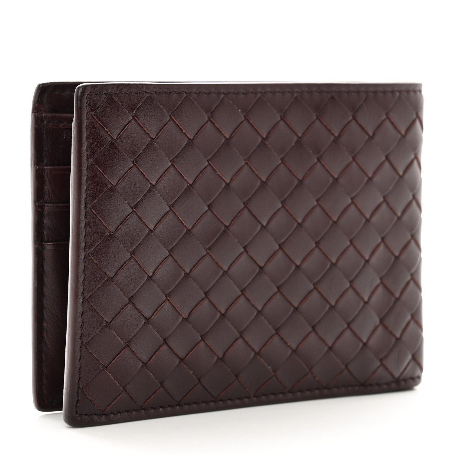 Bottega Veneta Nappa Intrecciato Bi-Fold Wallet Dark Barolo 3 of 9