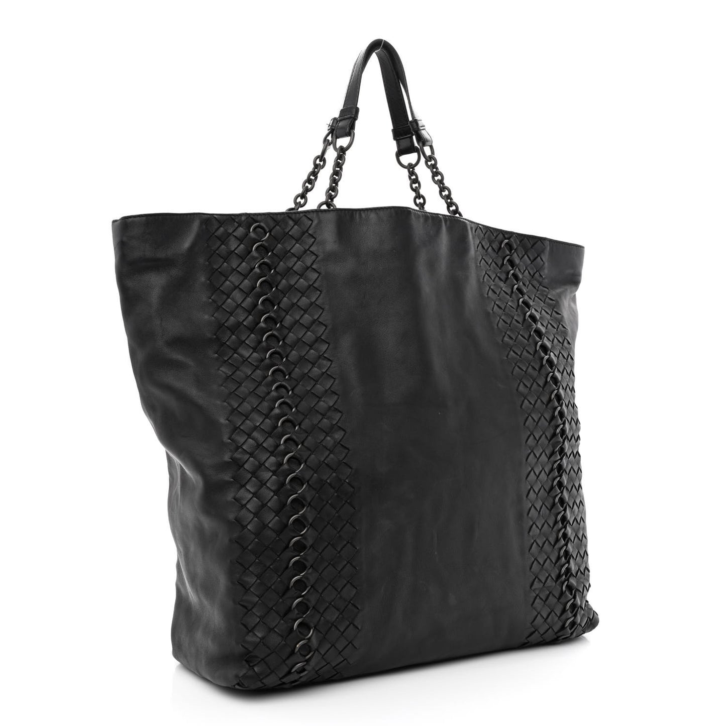 Lambskin Intrecciato Tote Black