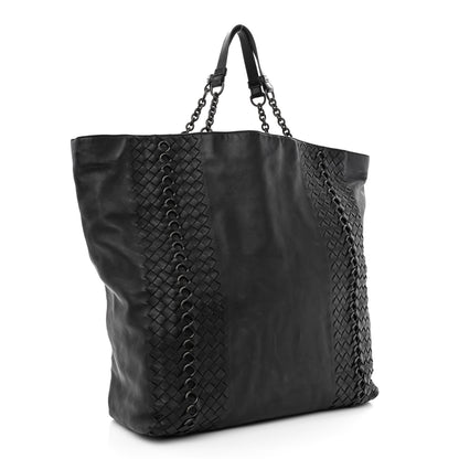 Bottega Veneta Lambskin Intrecciato Tote Black 3 of 16