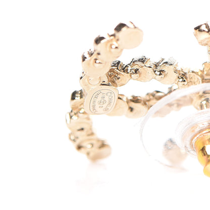 Chanel Crystal CC Earrings Gold 4 of 5